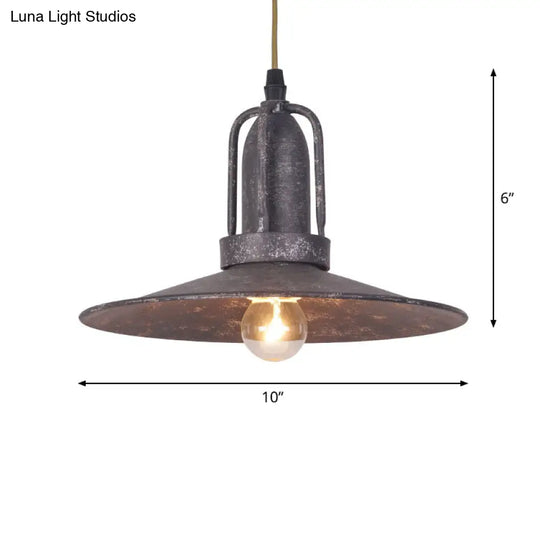 Industrial Metal Pendant Ceiling Lamp: Single-Shade Suspension Lighting For Bistro