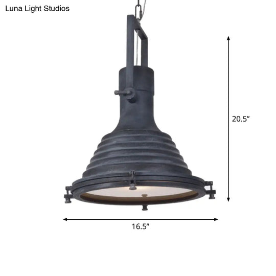 Sleek Industrial Metal Pendant Ceiling Lamp - Single Shaded Suspension Lighting For Bistro