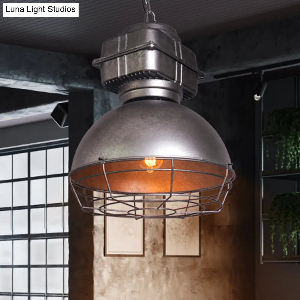 Sleek Industrial Metal Pendant Ceiling Lamp - Single Shaded Suspension Lighting For Bistro