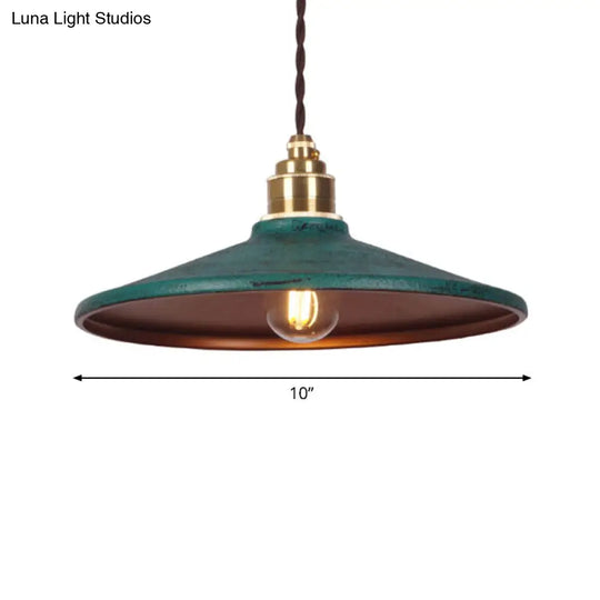 Sleek Industrial Metal Pendant Ceiling Lamp - Single Shaded Suspension Lighting For Bistro