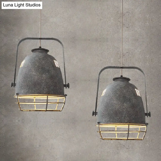 Industrial Metal Pendant Ceiling Lamp: Single-Shade Suspension Lighting For Bistro