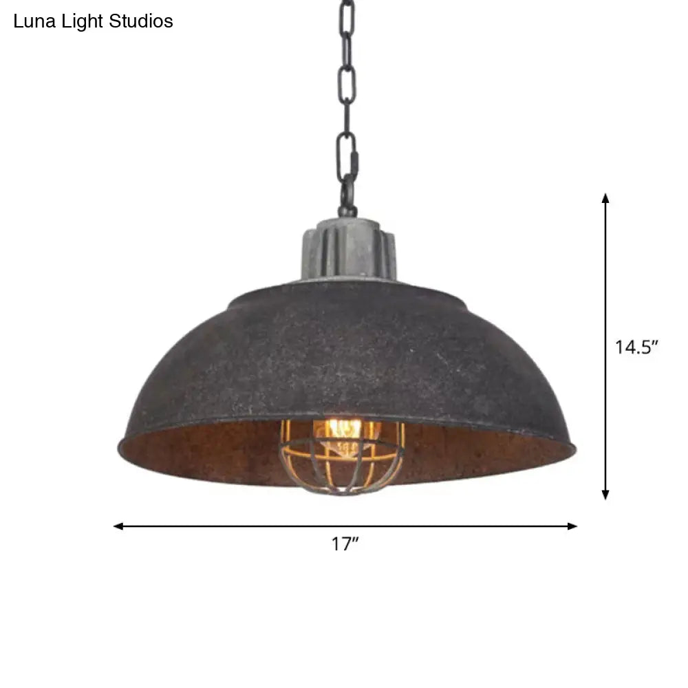 Sleek Industrial Metal Pendant Ceiling Lamp - Single Shaded Suspension Lighting For Bistro