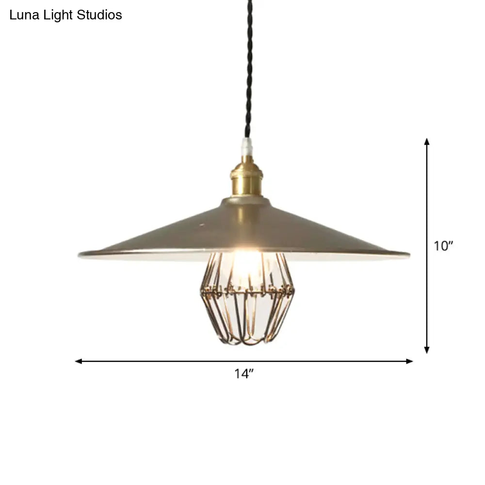 Sleek Industrial Metal Pendant Ceiling Lamp - Single Shaded Suspension Lighting For Bistro