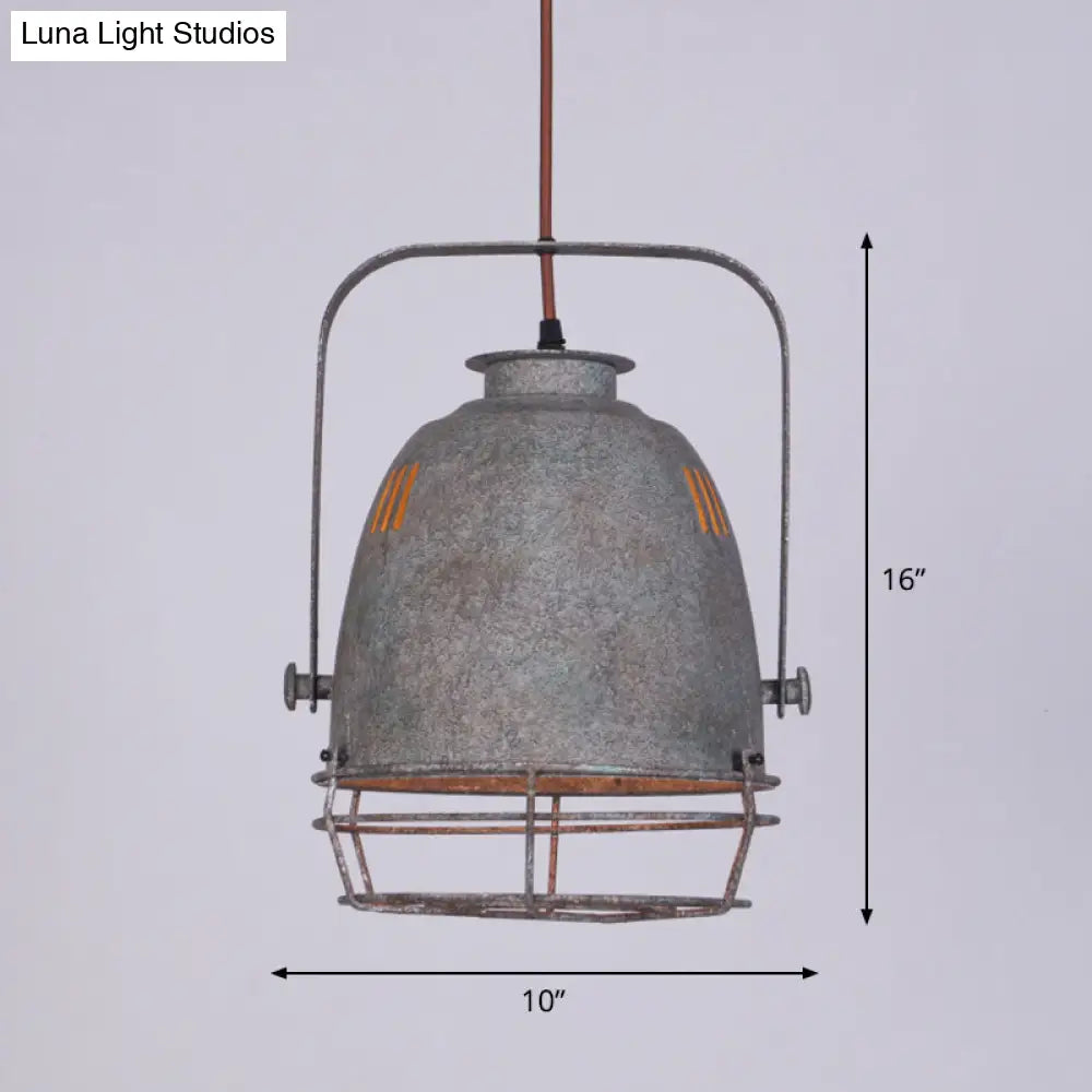 Industrial Metal Pendant Ceiling Lamp: Single-Shade Suspension Lighting For Bistro