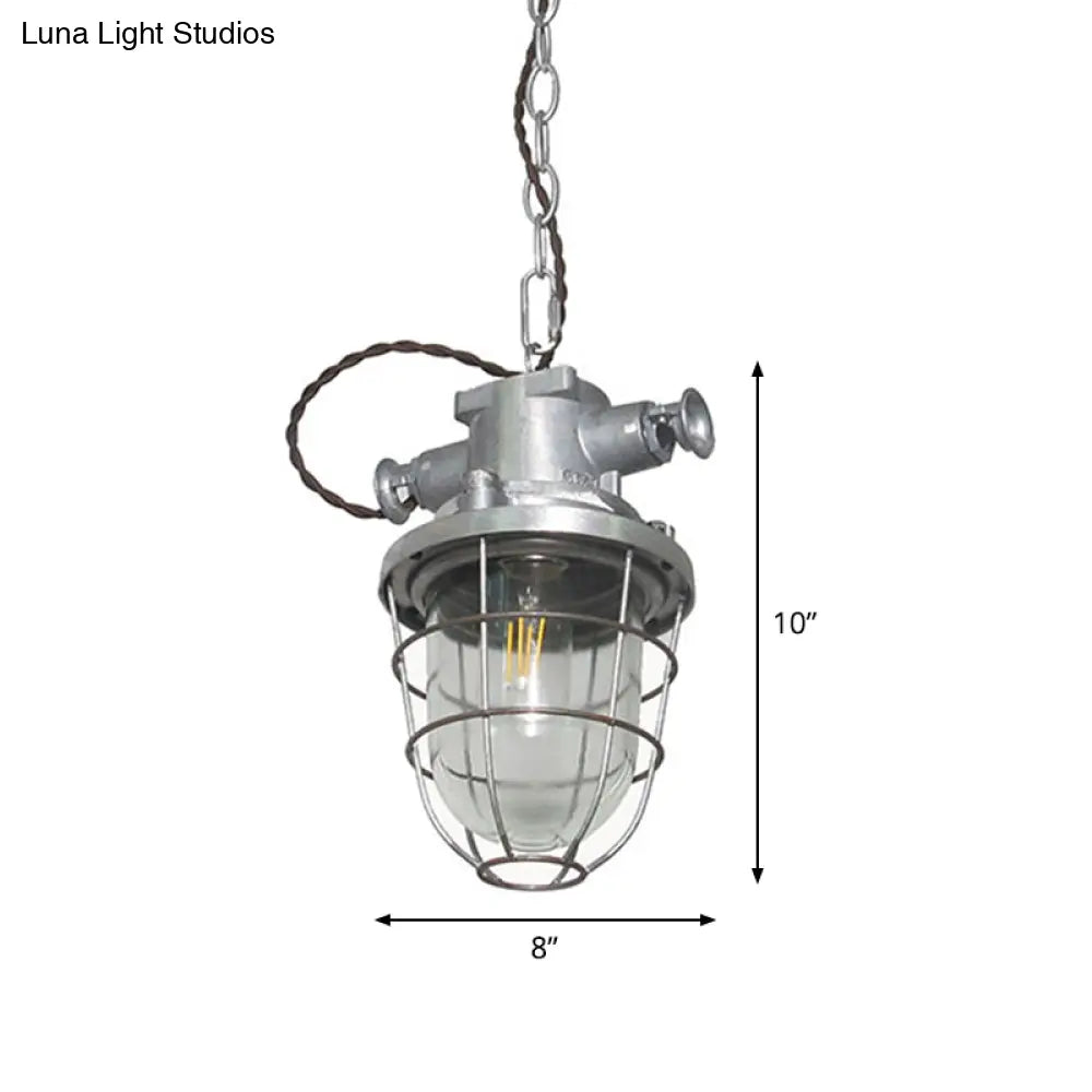 Industrial Metal Pendant Ceiling Lamp: Single-Shade Suspension Lighting For Bistro