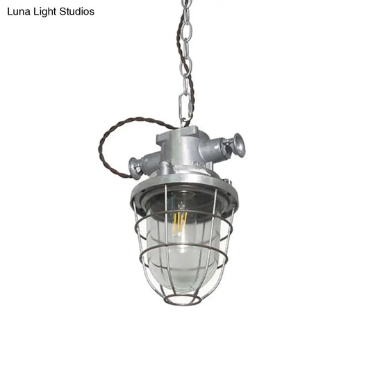 Sleek Industrial Metal Pendant Ceiling Lamp - Single Shaded Suspension Lighting For Bistro Aged