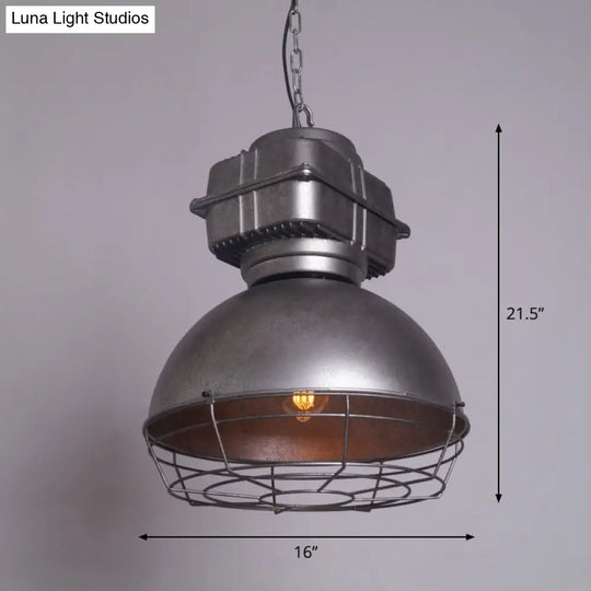 Sleek Industrial Metal Pendant Ceiling Lamp - Single Shaded Suspension Lighting For Bistro