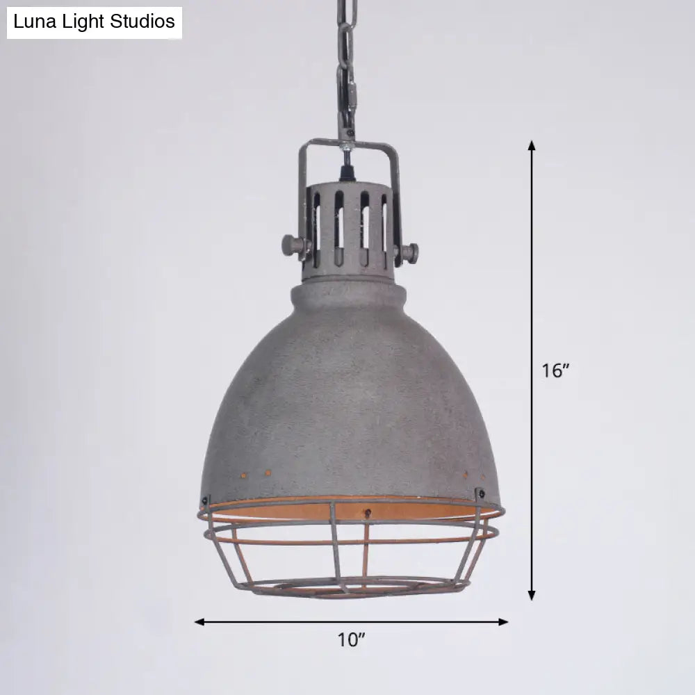 Industrial Metal Pendant Ceiling Lamp: Single-Shade Suspension Lighting For Bistro