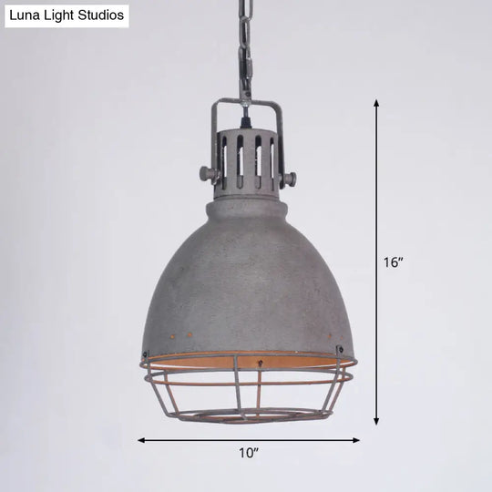 Industrial Metal Pendant Ceiling Lamp: Single-Shade Suspension Lighting For Bistro