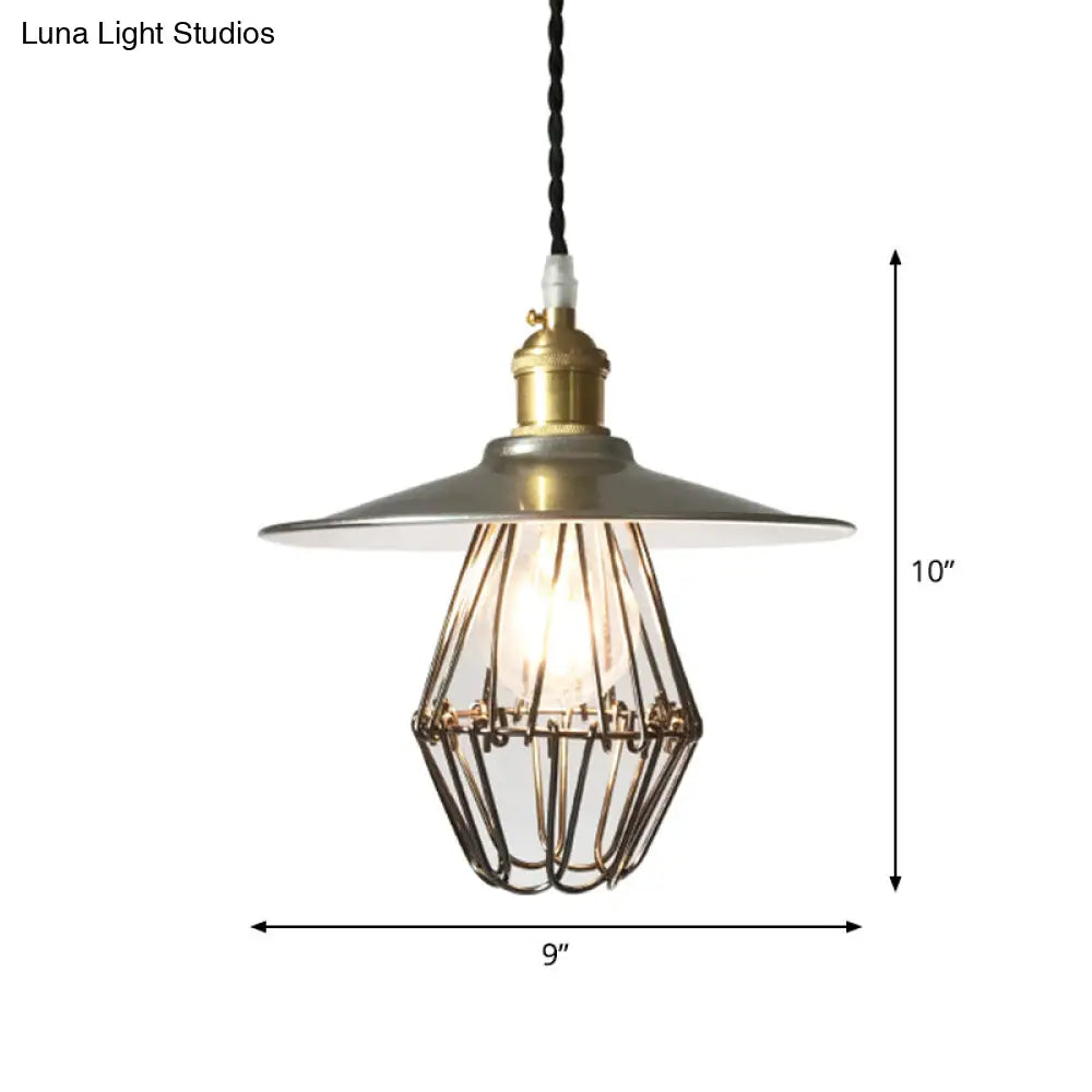 Sleek Industrial Metal Pendant Ceiling Lamp - Single Shaded Suspension Lighting For Bistro