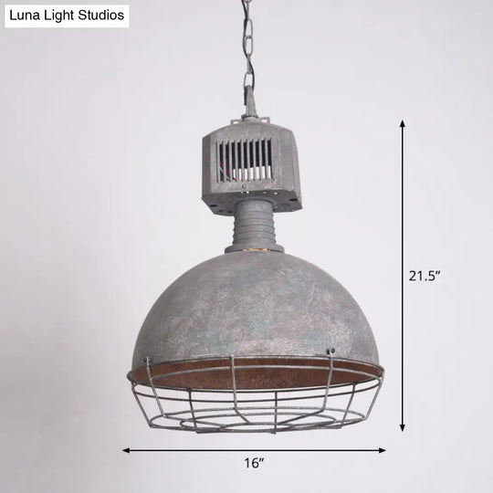 Industrial Metal Pendant Ceiling Lamp: Single-Shade Suspension Lighting For Bistro