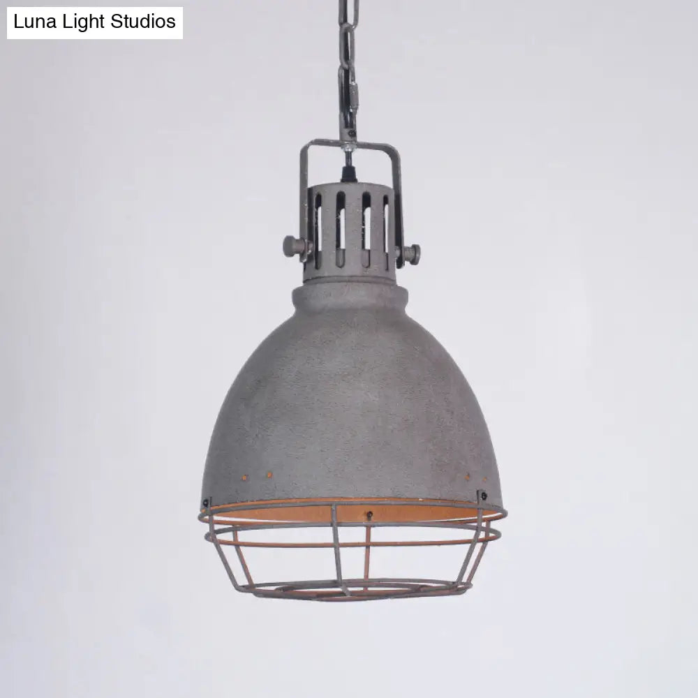 Sleek Industrial Metal Pendant Ceiling Lamp - Single Shaded Suspension Lighting For Bistro Taupe