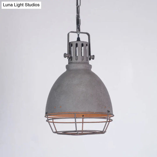 Sleek Industrial Metal Pendant Ceiling Lamp - Single Shaded Suspension Lighting For Bistro Taupe