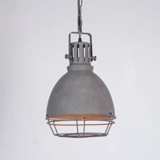 Industrial Metal Pendant Ceiling Lamp: Single-Shade Suspension Lighting For Bistro Taupe