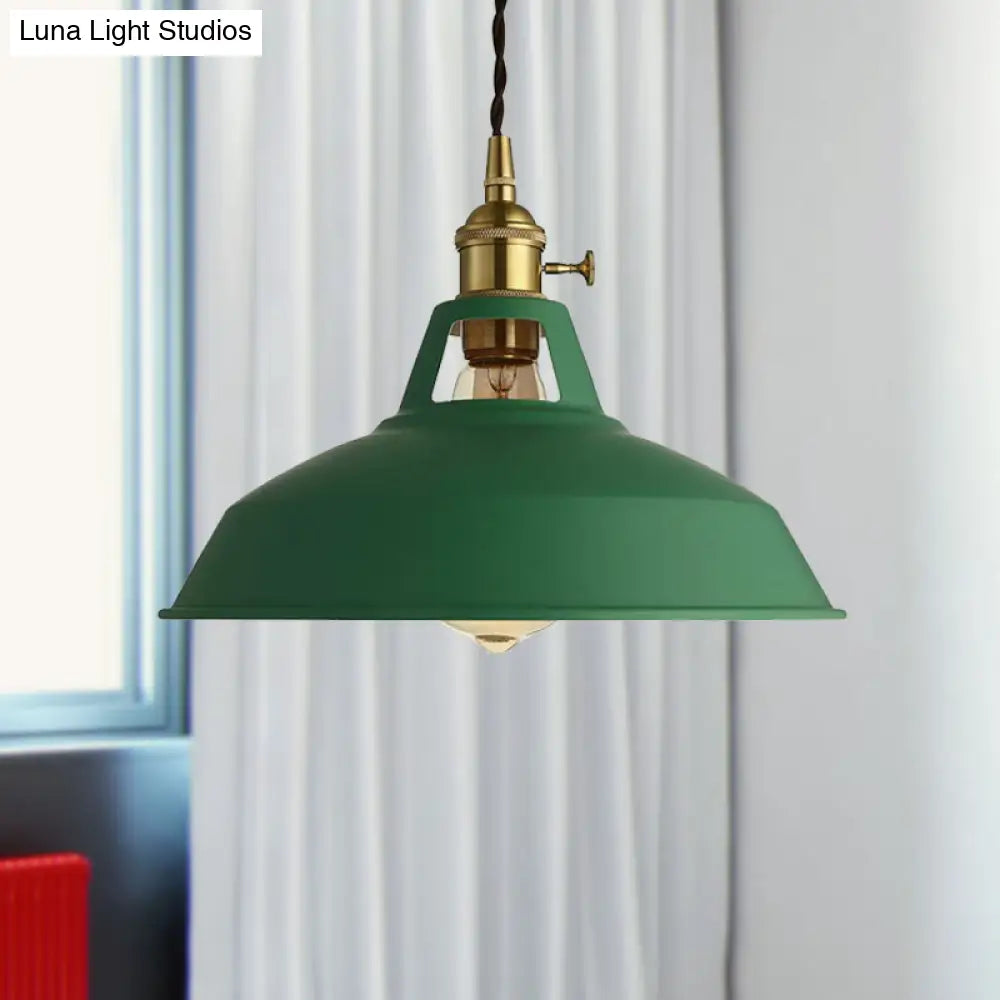 Industrial Metal Pendant Lamp: Stylish 1-Light Ceiling Light For Living Room With Plug-In Cord -