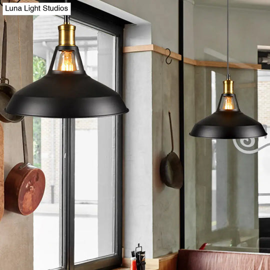 Industrial Style Metal Pendant Light Fixture For Shaded Restaurant - Hanging Kit