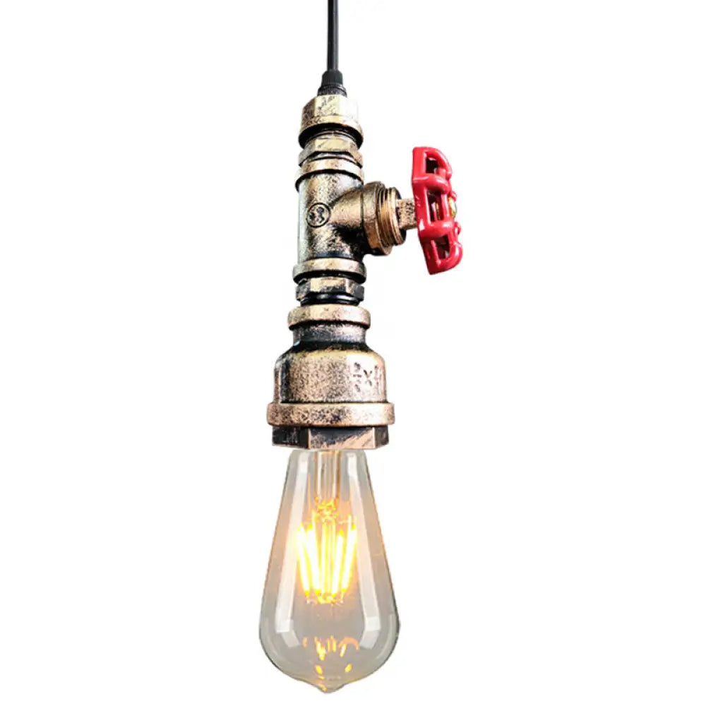 Industrial Metal Pendant Light With Exposed Bulb For Suspended Warehouse Lighting Gold
