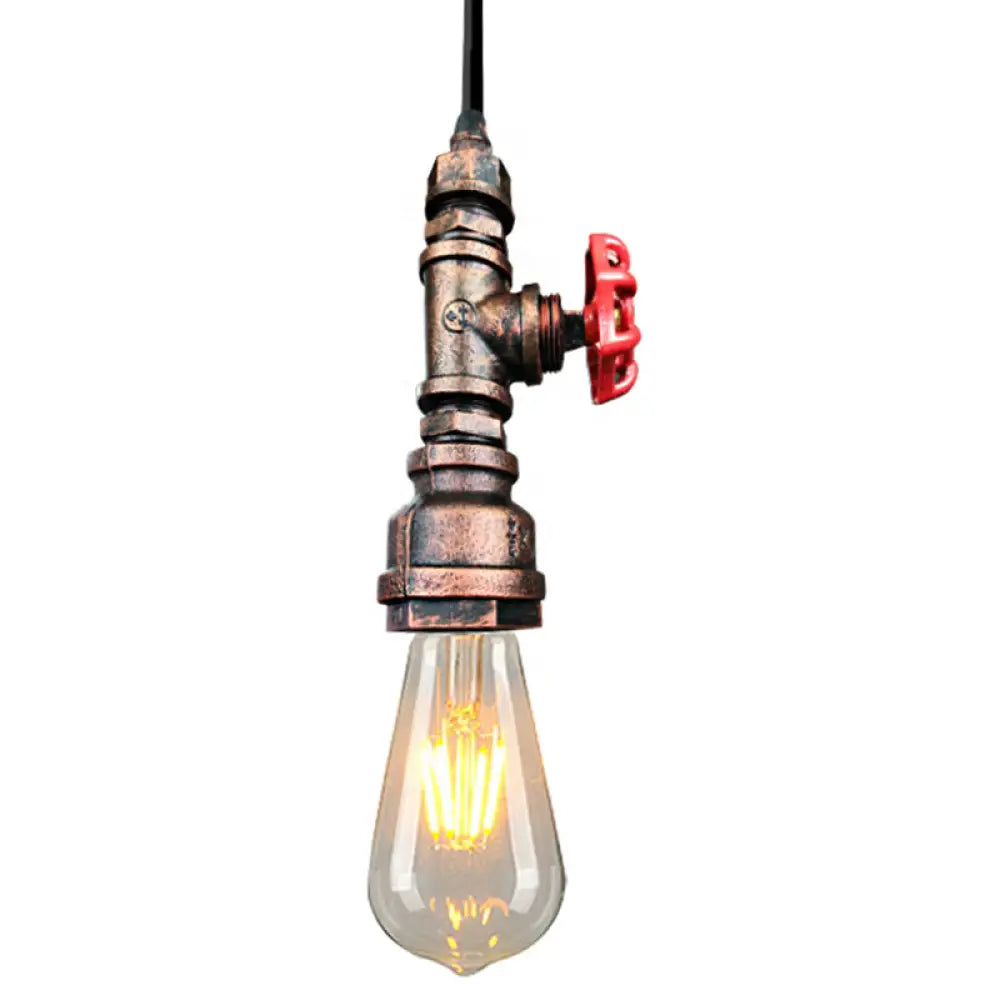 Industrial Metal Pendant Light With Exposed Bulb For Suspended Warehouse Lighting Rustic Copper