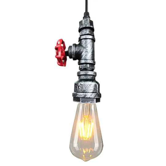 Industrial Metal Pendant Light With Exposed Bulb For Suspended Warehouse Lighting Silver