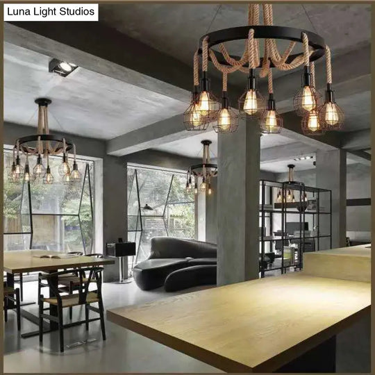 Industrial Metal Pendant Lights With Cage Design - Perfect For Restaurant Décor