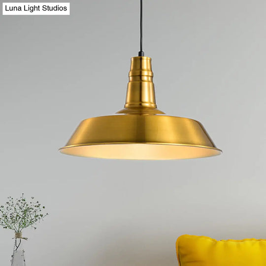 Barn Shaped Metal Pendant Light With Industrial Style - Copper/Gold Finish