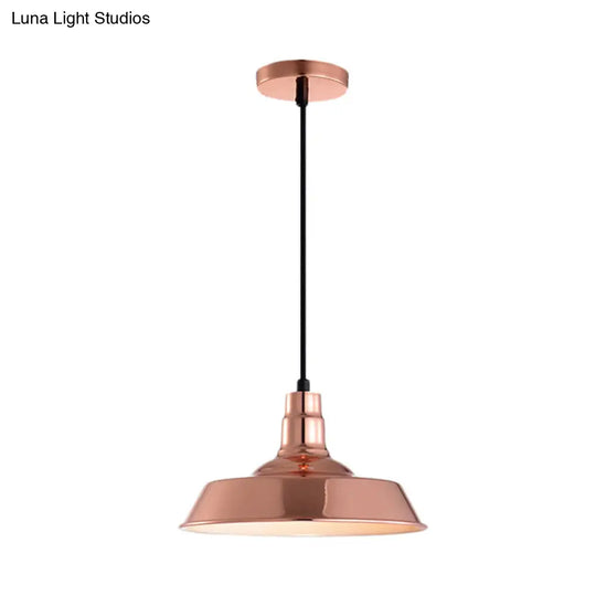 Barn Shaped Metal Pendant Light With Industrial Style - Copper/Gold Finish Copper