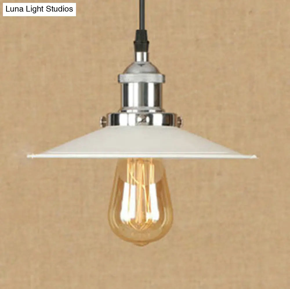 Saucer Metal Suspension Lamp - Industrial Style Kitchen Pendant Light 8.5/10 Width 1 Bulb