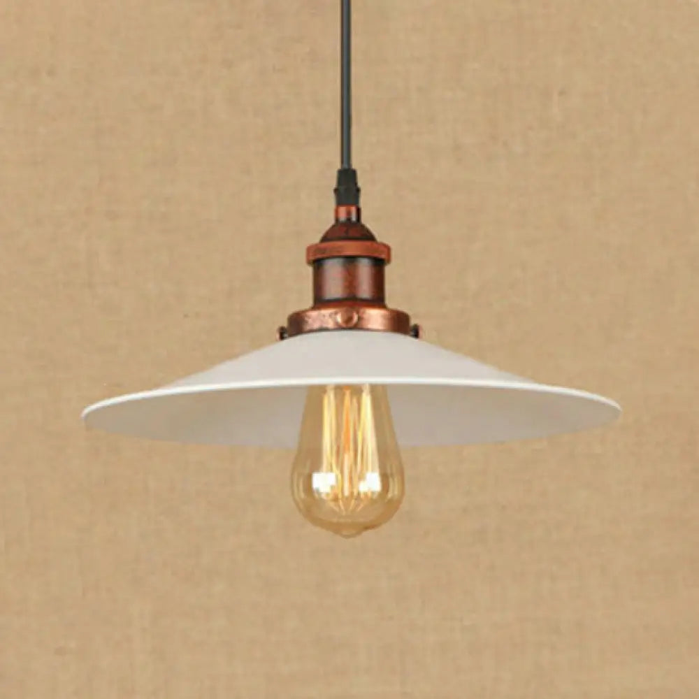 Saucer Metal Suspension Lamp - Industrial Style Kitchen Pendant Light 8.5/10 Width 1 Bulb