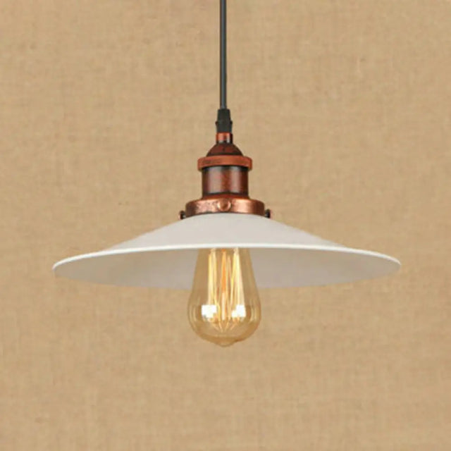 Saucer Metal Suspension Lamp - Industrial Style Kitchen Pendant Light 8.5/10 Width 1 Bulb