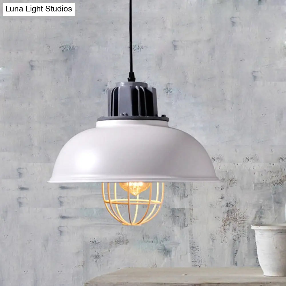 Modern White/Black Pendant Light With Factory Iron Bowl Shape Ceiling Suspension Lamp White