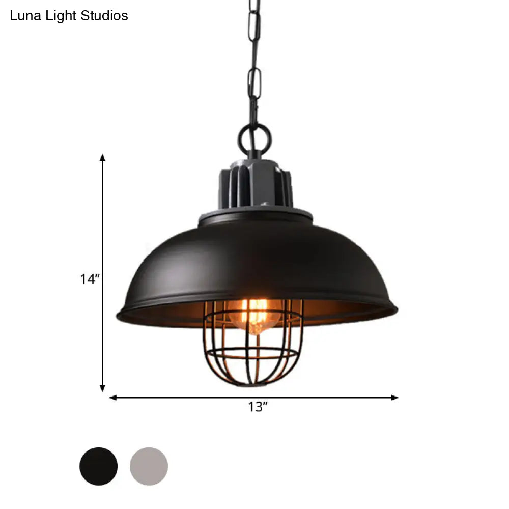 Modern White/Black Pendant Light With Factory Iron Bowl Shape Ceiling Suspension Lamp