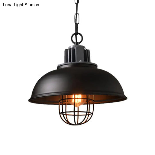 Modern White/Black Pendant Light With Factory Iron Bowl Shape Ceiling Suspension Lamp