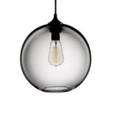 Industrial Pendant Light With Globe Glass Shade In Red Blue Or Grey - 8’/10’ Wide Black / 8’