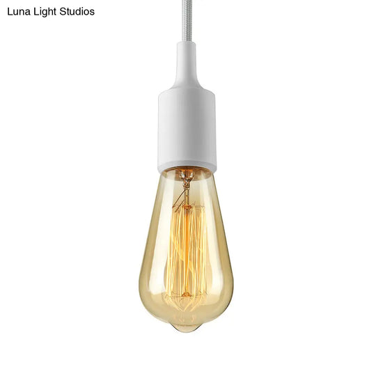 Industrial Silica Gel Pendant Ceiling Light With Adjustable Cord - Exposed Bulb Design For Dining