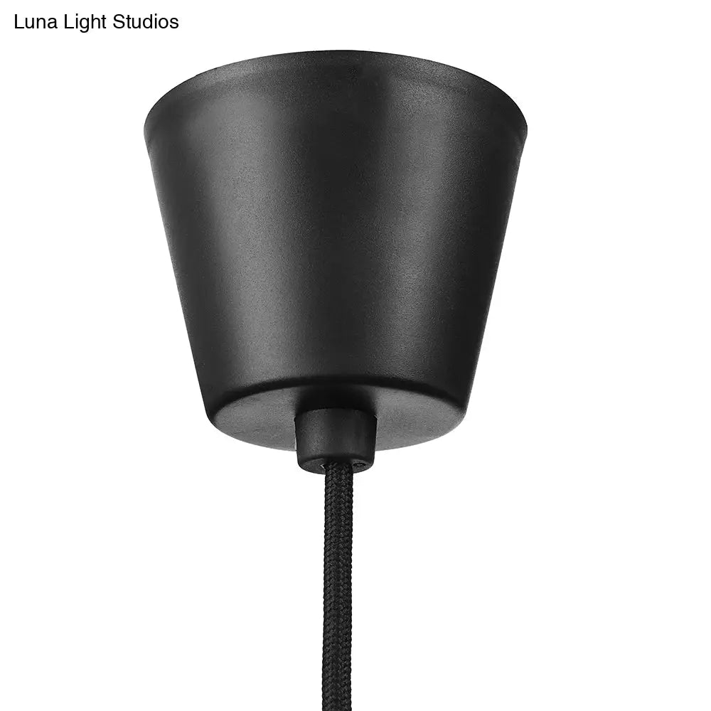 Industrial Pendant Lighting: Silica Gel Exposed Bulb 1 Head Adjustable Cord Black/White