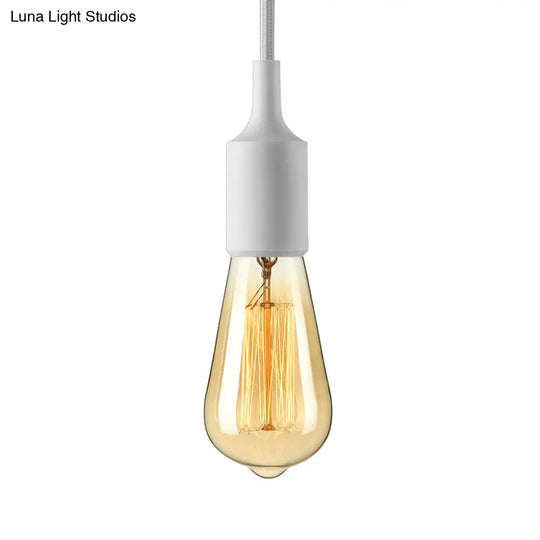 Industrial Silica Gel Pendant Ceiling Light With Adjustable Cord - Exposed Bulb Design For Dining