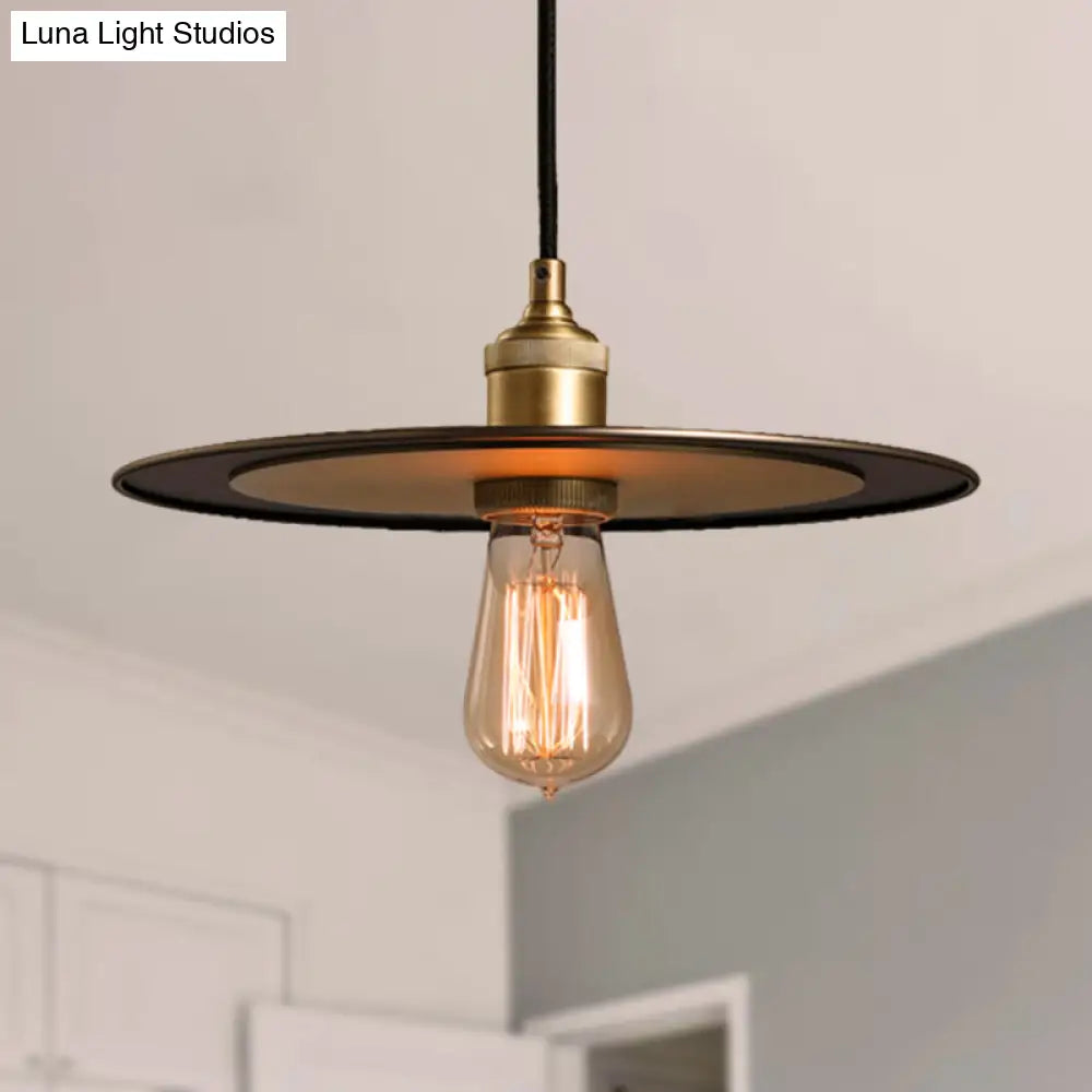 Industrial Pendant Lighting With Iron Bronze/Copper Finish - 1-Light Ceiling Hanging Lamp For