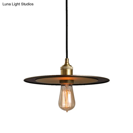 Industrial Pendant Lighting With Iron Bronze/Copper Finish - 1-Light Ceiling Hanging Lamp For