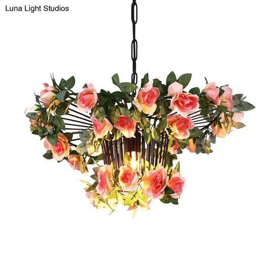 Industrial Pink Metal Pendant Light - 18/23.5 Wide 1 Hanging Lamp For Restaurants