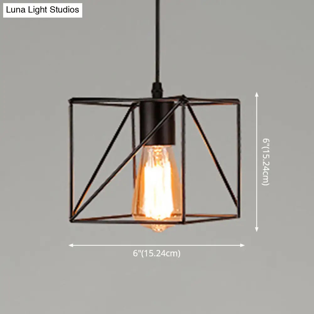 Industrial Retro 1-Light Pendant With Metal Cage For Bar - Hang In Style!