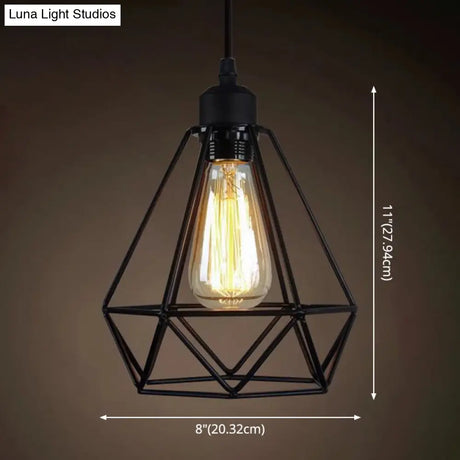 Industrial Retro 1-Light Pendant With Metal Cage For Bar - Hang In Style!
