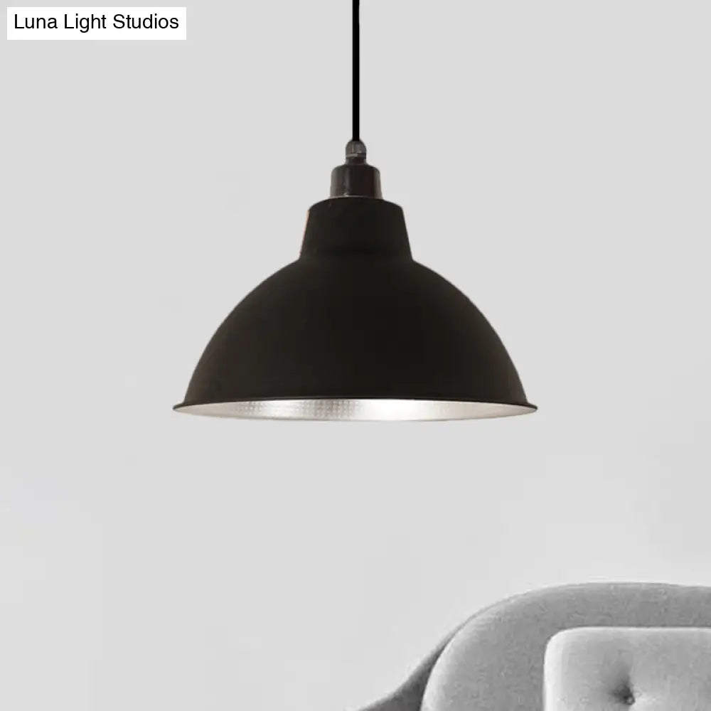 Industrial Retro Suspended Light - Black/Silver 1 12-16’ Diameter