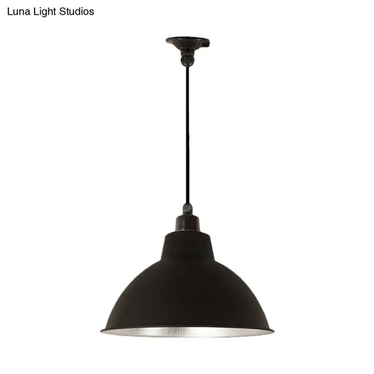 Industrial Retro Suspended Light - Black/Silver 1 12-16’ Diameter