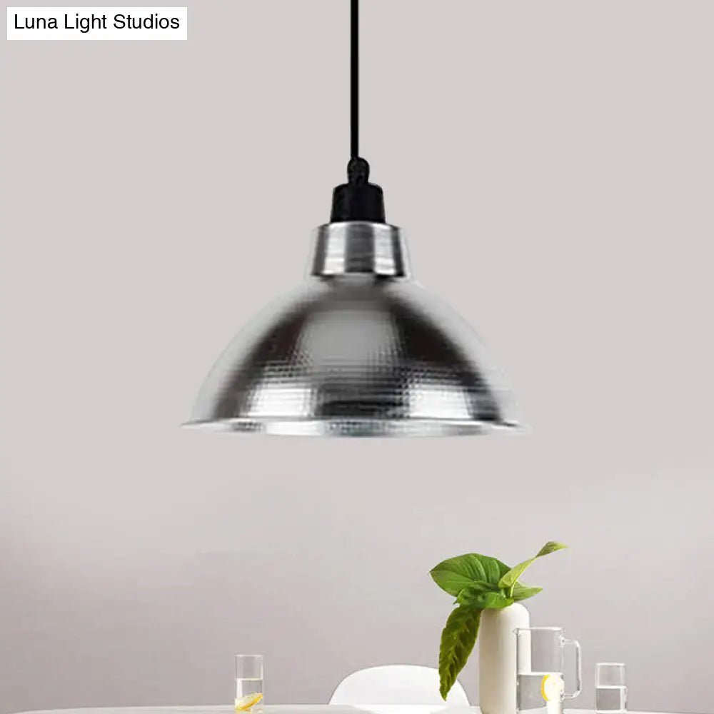 Industrial Retro Suspended Light - Black/Silver 1 12-16’ Diameter