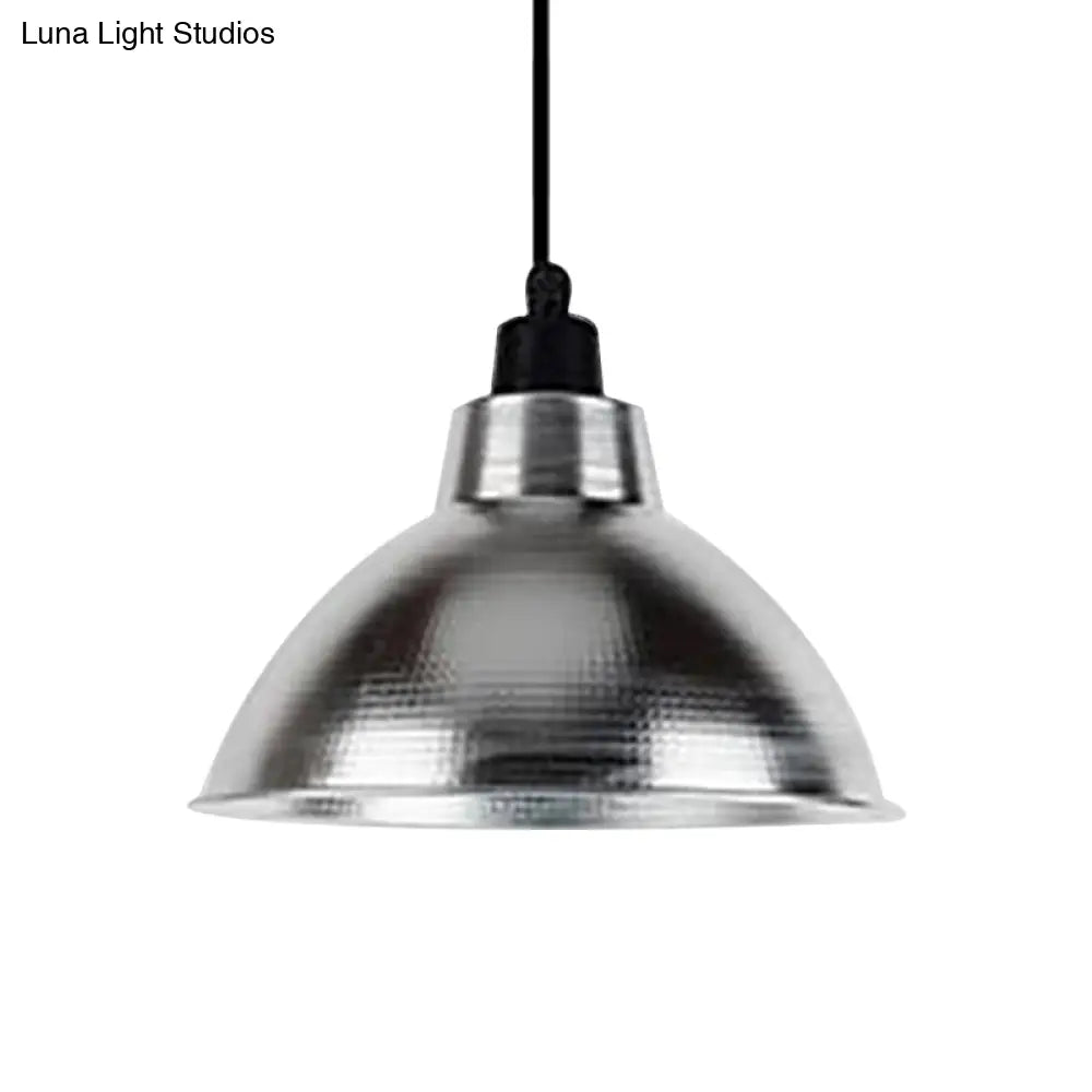 Industrial Retro Suspended Light - Black/Silver 1 12-16’ Diameter