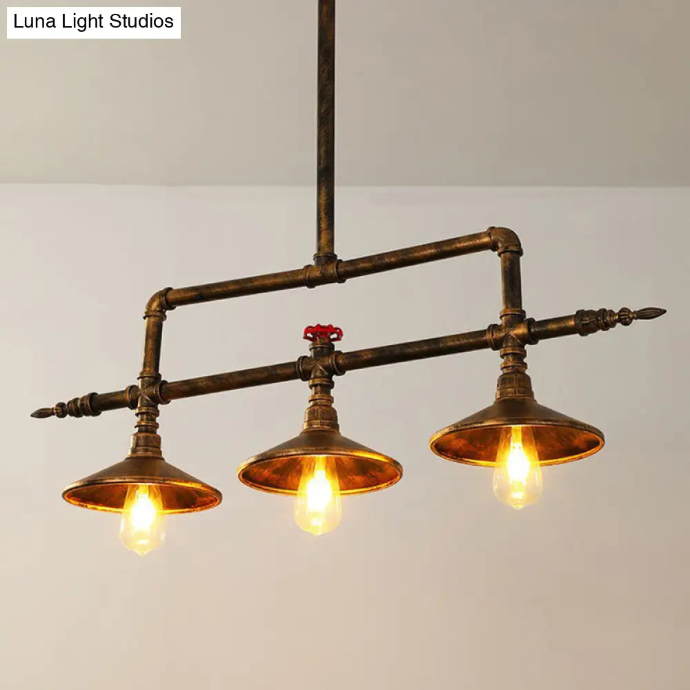 Industrial Rustic Metal Ceiling Chandelier - Stylish Dining Room Hanging Light Fixture Rust / B