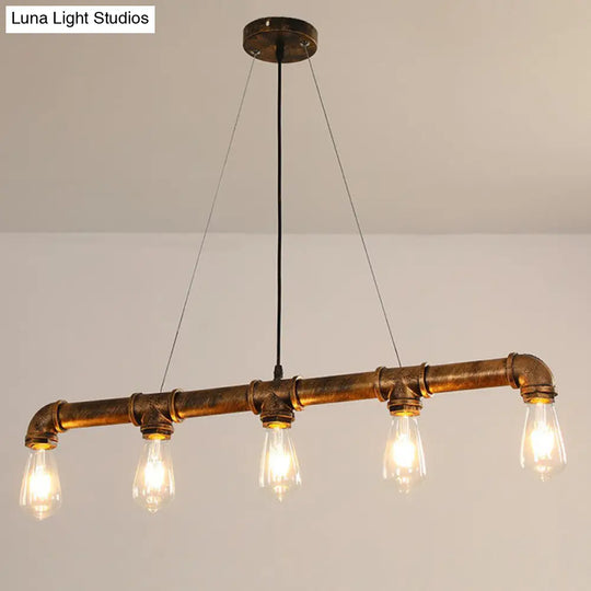 Industrial Rustic Metal Ceiling Chandelier - Stylish Dining Room Hanging Light Fixture Rust / A