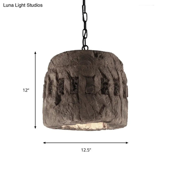 Industrial Rustic Drum Pendant Light In Gary For Restaurants