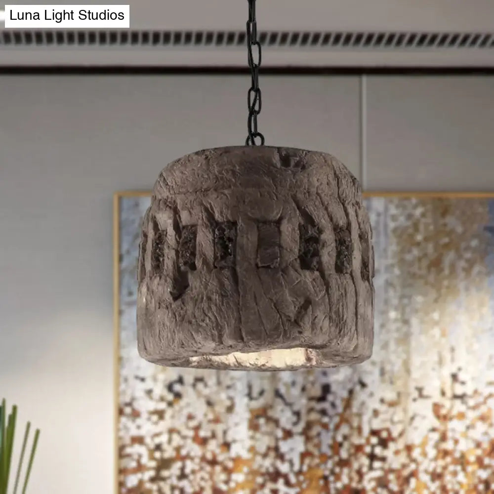 Industrial Rustic Drum Pendant Light In Gary For Restaurants