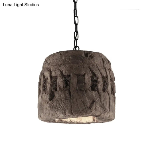 Industrial Rustic Drum Pendant Light In Gary For Restaurants